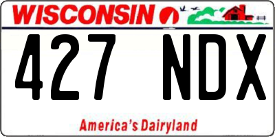 WI license plate 427NDX