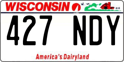 WI license plate 427NDY