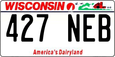 WI license plate 427NEB