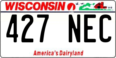 WI license plate 427NEC