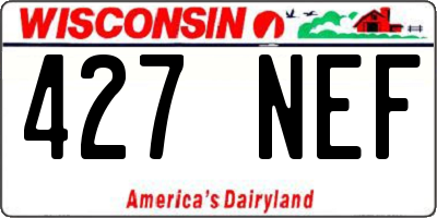 WI license plate 427NEF