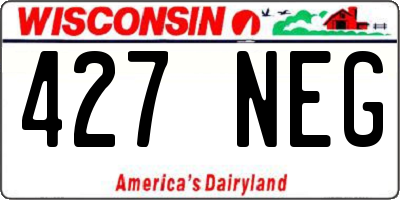 WI license plate 427NEG