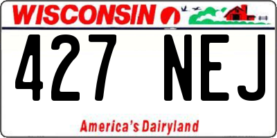 WI license plate 427NEJ