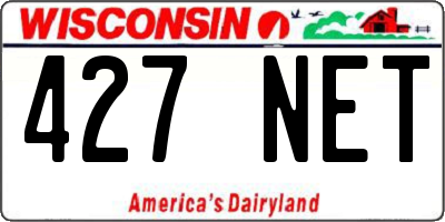 WI license plate 427NET