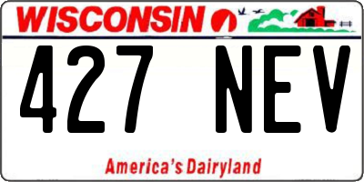 WI license plate 427NEV
