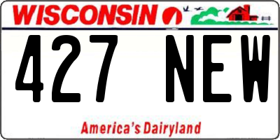 WI license plate 427NEW