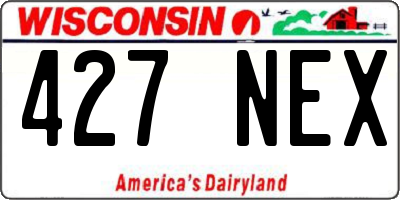 WI license plate 427NEX