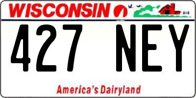 WI license plate 427NEY