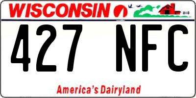 WI license plate 427NFC