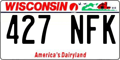 WI license plate 427NFK