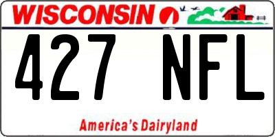 WI license plate 427NFL