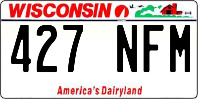 WI license plate 427NFM
