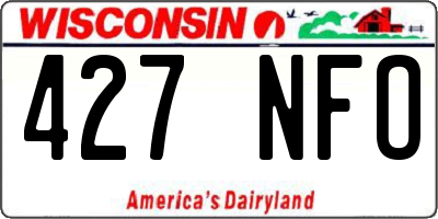 WI license plate 427NFO