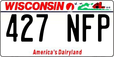 WI license plate 427NFP