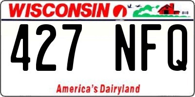WI license plate 427NFQ