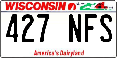 WI license plate 427NFS