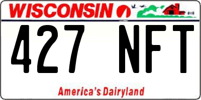 WI license plate 427NFT