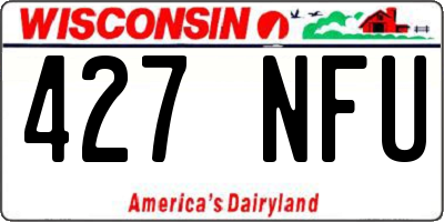 WI license plate 427NFU