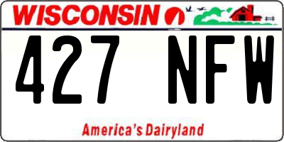 WI license plate 427NFW