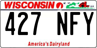 WI license plate 427NFY