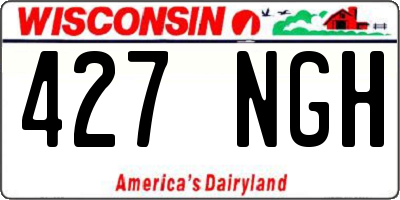 WI license plate 427NGH