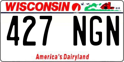 WI license plate 427NGN