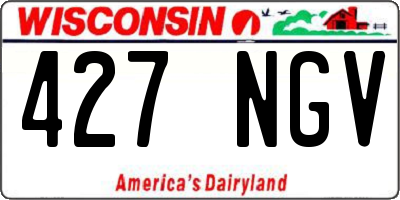 WI license plate 427NGV