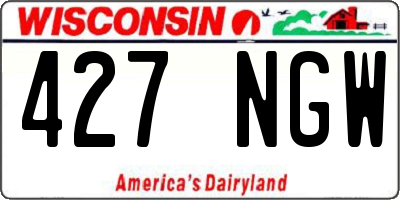 WI license plate 427NGW