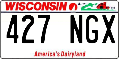 WI license plate 427NGX