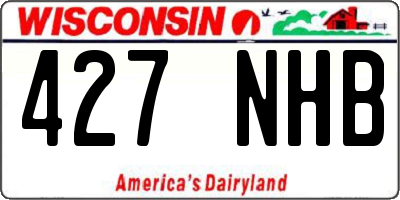 WI license plate 427NHB