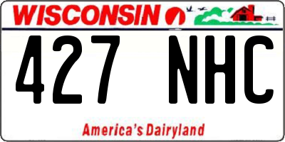 WI license plate 427NHC