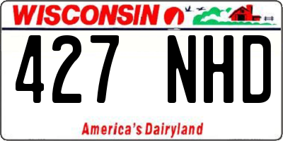 WI license plate 427NHD