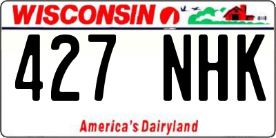 WI license plate 427NHK