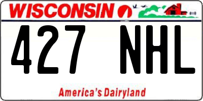 WI license plate 427NHL