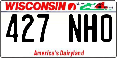 WI license plate 427NHO