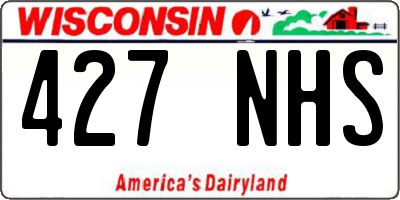WI license plate 427NHS
