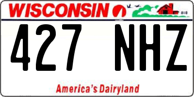 WI license plate 427NHZ