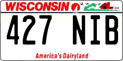 WI license plate 427NIB
