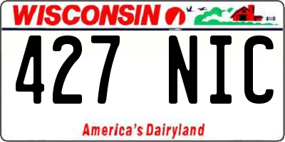 WI license plate 427NIC