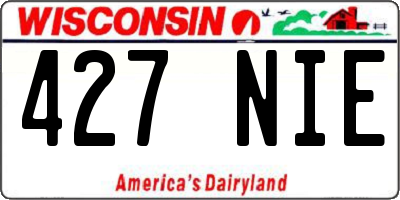 WI license plate 427NIE