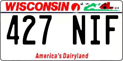 WI license plate 427NIF