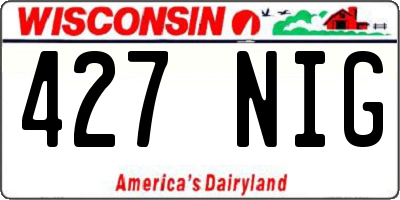 WI license plate 427NIG