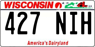 WI license plate 427NIH
