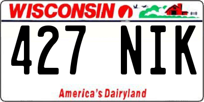 WI license plate 427NIK