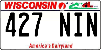 WI license plate 427NIN