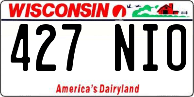 WI license plate 427NIO