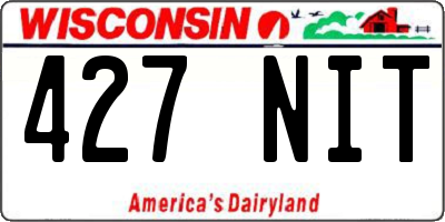 WI license plate 427NIT