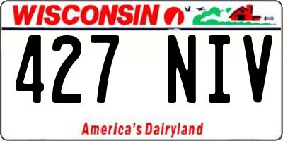 WI license plate 427NIV