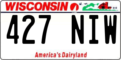 WI license plate 427NIW