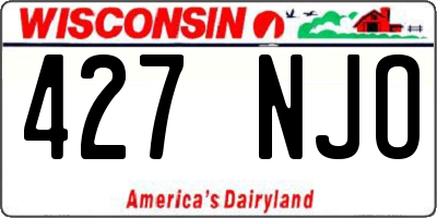 WI license plate 427NJO